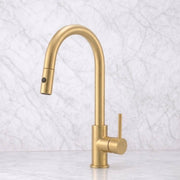 Irving Pull-Down Unlacquered Brass Kitchen Faucet – Single Lever