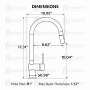 Irving Pull-Down Unlacquered Brass Kitchen Faucet – Single Lever