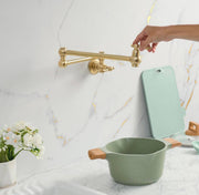 Haven Unlacquered Brass Wall Mount Pot Filler | Mini Lever Handle