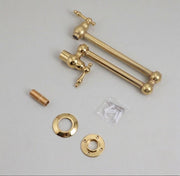 Haven Unlacquered Brass Wall Mount Pot Filler | Lever Handle