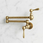 Haven Unlacquered Brass Wall Mount Pot Filler | Lever Handle