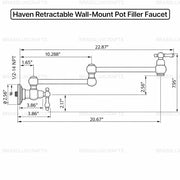 Haven Unlacquered Brass Wall Mount Pot Filler | Lever Handle