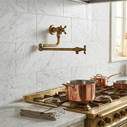 Albany Unlacquered Brass Retractable Wall-Mount Pot Filler