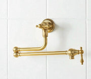 Albany Unlacquered Brass Retractable Wall-Mount Pot Filler
