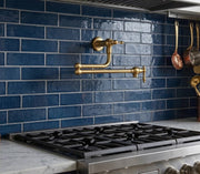 Albany Unlacquered Brass Retractable Wall-Mount Pot Filler