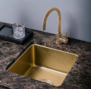 Basin Single-Hole Bar Faucet – Unlacquered Brass, Lever Handle