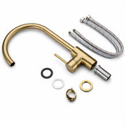 Basin Single-Hole Bar Faucet – Unlacquered Brass, Lever Handle