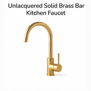 Basin Single-Hole Bar Faucet – Unlacquered Brass, Lever Handle