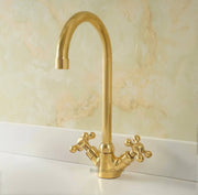 Ohio Single-Hole Bar Faucet – Unlacquered Brass, Cross Handle