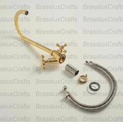 Ohio Single-Hole Bar Faucet – Unlacquered Brass, Cross Handle