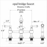 Opal Bridge Unlacquered Brass 3-Hole Kitchen Faucet