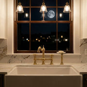 Opal Bridge Unlacquered Brass 3-Hole Kitchen Faucet