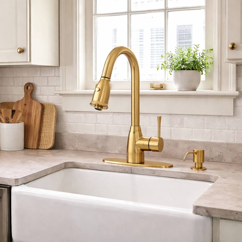 Soap & Lotion Dispenser for Kitchen Sink - installed in a modern kitchen