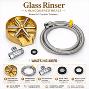 Unlacquered Brass Glass Rinser for Kitchen Sink
