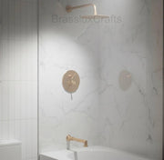 Bano Unlacquered Brass Tub & Shower System with Valve