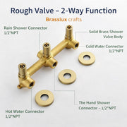 Nova Unlacquered Brass Rainfall Shower System