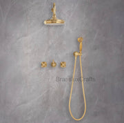 Nova Unlacquered Brass Rainfall Shower System