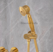Nova Unlacquered Brass Rainfall Shower System