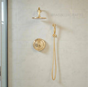 Oslo Unlacquered Brass Rainfall Shower System