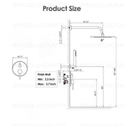 Oslo Unlacquered Brass Rainfall Shower System