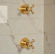 Newark Unlacquered Brass Rain Shower System