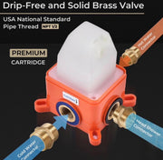 Alabama Unlacquered Brass Single Function Shower Mixer Valve
