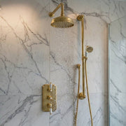 Patina Unlacquered Brass Thermostatic Two-Outlet Shower Valve