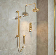 Patina Unlacquered Brass Thermostatic Two-Outlet Shower Valve