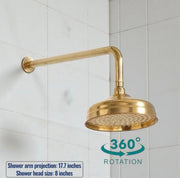 Patina Unlacquered Brass Thermostatic Two-Outlet Shower Valve