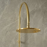 Seattle Unlacquered Brass Exposed Pipe Wall-Mount Shower
