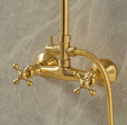 Seattle Unlacquered Brass Exposed Pipe Wall-Mount Shower