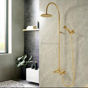 Seattle Unlacquered Brass Exposed Pipe Wall-Mount Shower