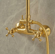 Seattle Unlacquered Brass Exposed Pipe Wall-Mount Shower