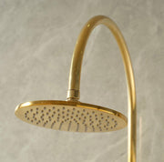 Seattle Unlacquered Brass Exposed Pipe Wall-Mount Shower