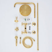 Marino Unlacquered Brass Exposed Pipe Shower Set