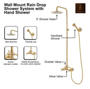 Marino Unlacquered Brass Exposed Pipe Shower Set