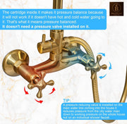Marino Unlacquered Brass Exposed Pipe Shower Set