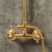 Marino Unlacquered Brass Exposed Pipe Shower Set