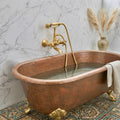 Unlacquered Brass Wall-Mount Telephone Tub Faucet – Hand Shower