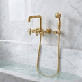 Auren Unlacquered Brass Clawfoot Tub Faucet | Hand Shower