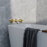Savannah Unlacquered Brass Wall-Mount Tub Faucet