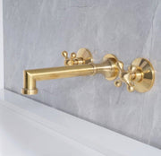 Savannah Unlacquered Brass Wall-Mount Tub Faucet