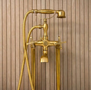 Hawaii Unlacquered Brass Freestanding Telephone Tub Filler