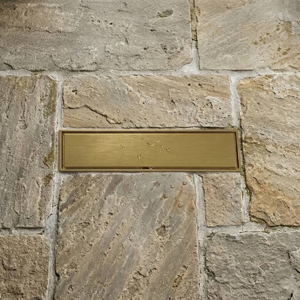 Linear 12-inch shower drain – angled view