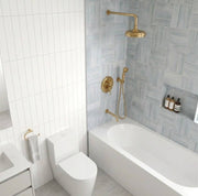Unlacquered Brass Rain Shower Combo – Handheld & Tub Spout