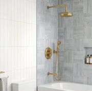 Unlacquered Brass Rain Shower Combo – Handheld & Tub Spout