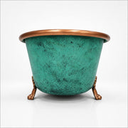 Turquoise Patina Copper Slipper Bathtub with Clawfoot Legs