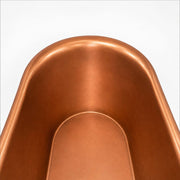 Turquoise Patina Copper Slipper Bathtub with Clawfoot Legs