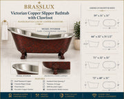 Victorian Copper Clawfoot Bathtub – Polished Nickel Interior