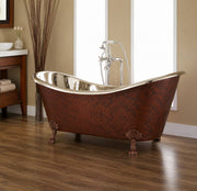 Victorian Copper Clawfoot Bathtub – Polished Nickel Interior